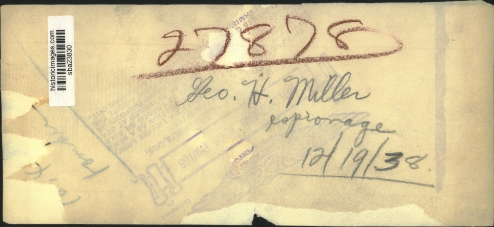 1938 Press Photo Geo H. Miller charged with espionage - sba23830