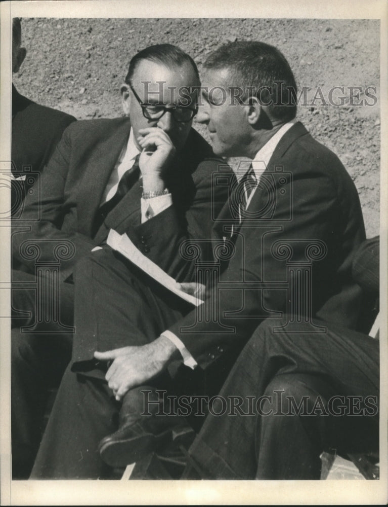 Press Photo Governor Edmund Brown and Stewart Udall at Dedication Ceremony