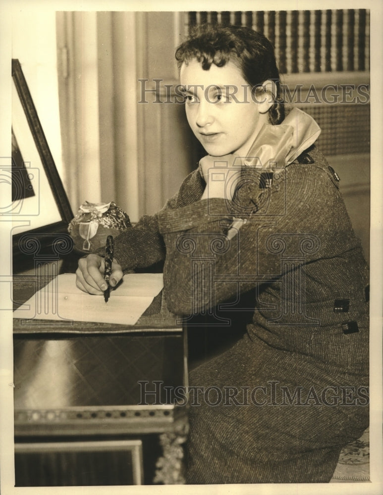 1934 Press Photo Edith Kingdon Gould 14 year old who published a book