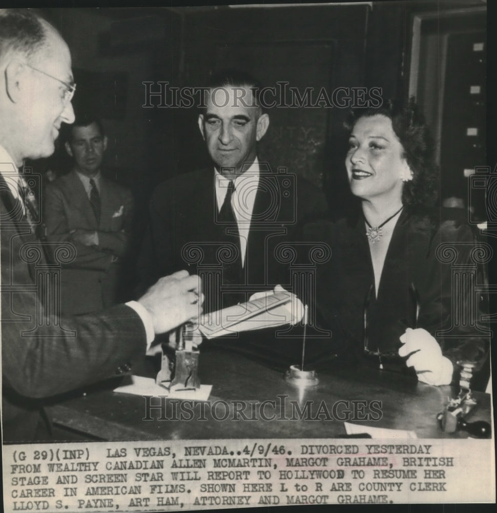 1946 Press Photo Margot Grahame files divorce from husband Allen McMartin