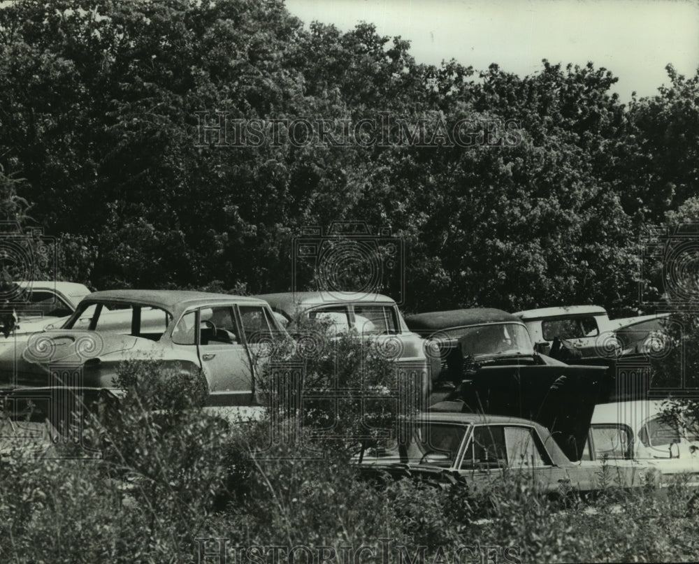 Press Photo Ecology-Damaged car adding to the clutter - sba24664