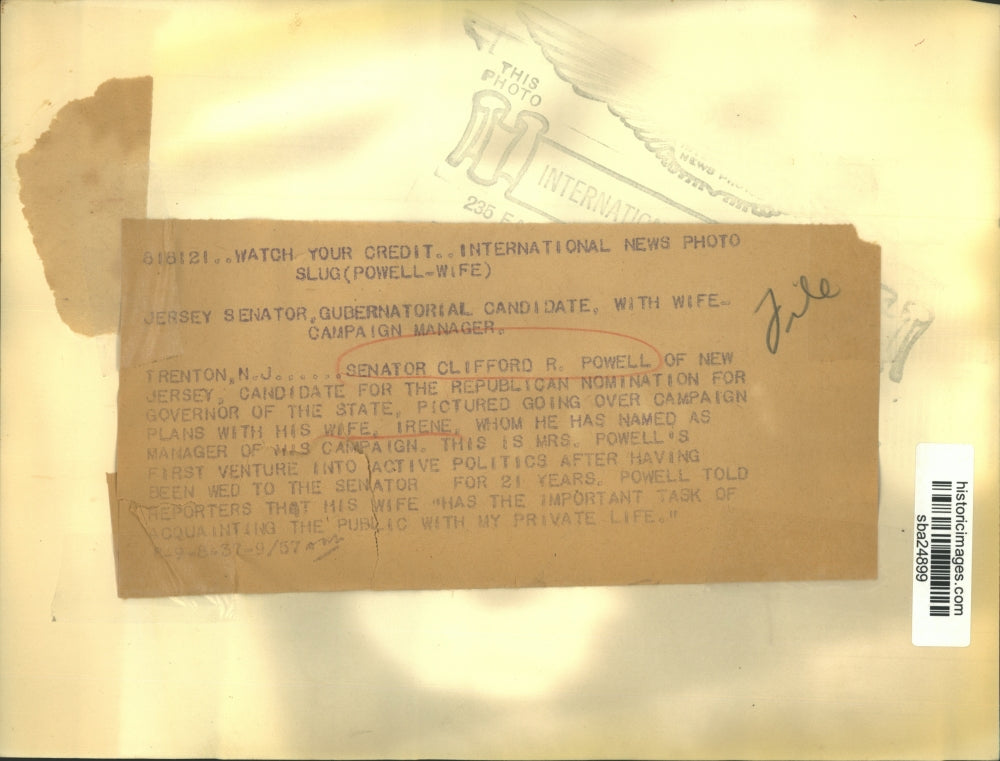 1937 Press Photo Clifford Powell candidate for Republican nomination and wife