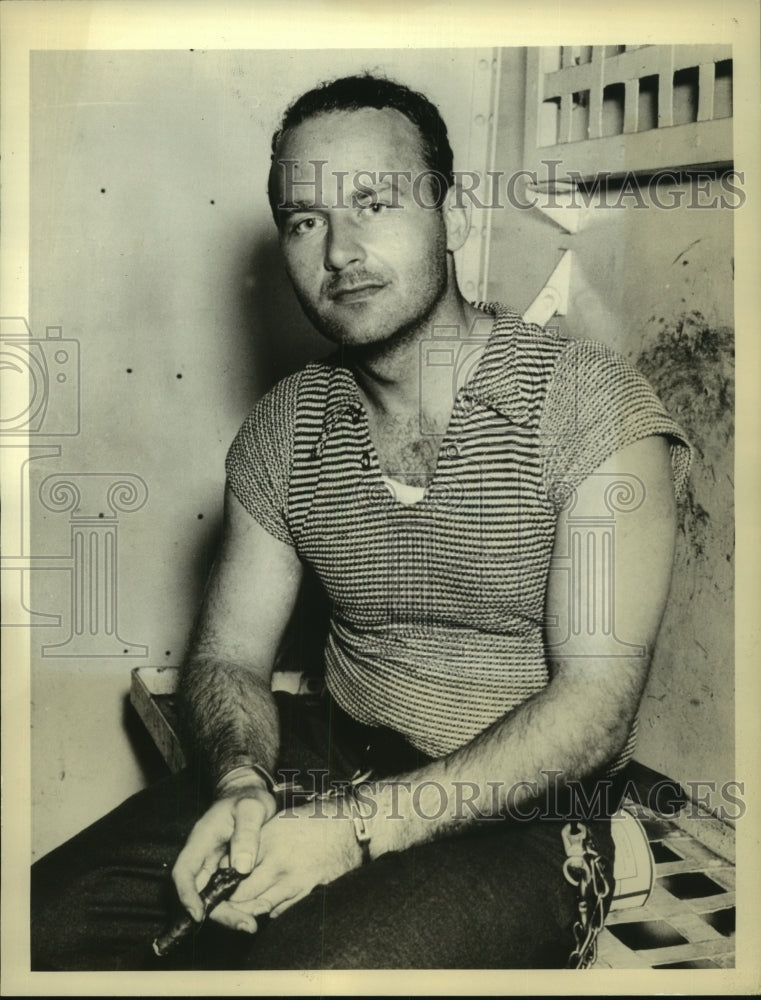 1940 Press Photo Clyde Derrick captured and held in prison on kidnapping charge- Historic Images