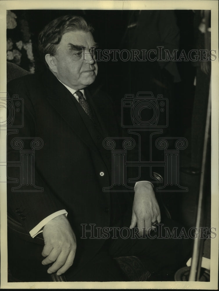 1940 Press Photo John L. Lewis, Union Workers head speaks resigns his post