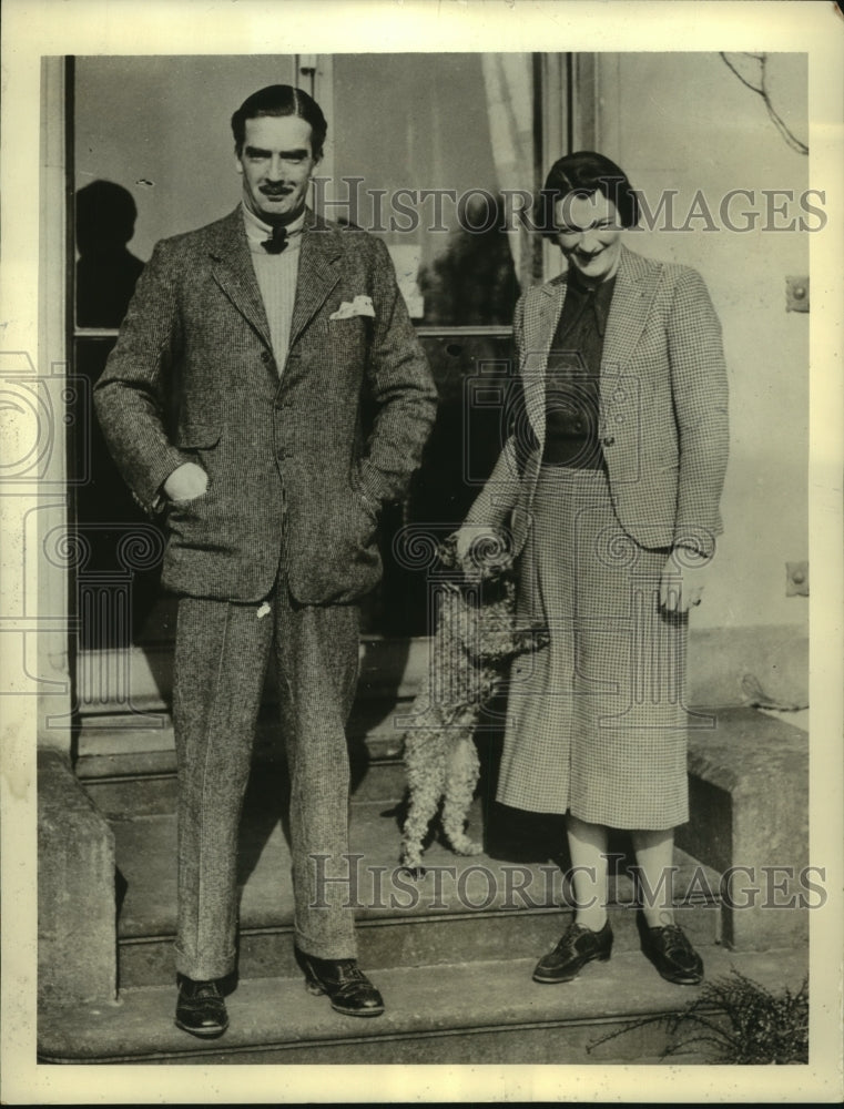 1938 Press Photo Anthony Eden With Wife Resigned As British Foreign Minister