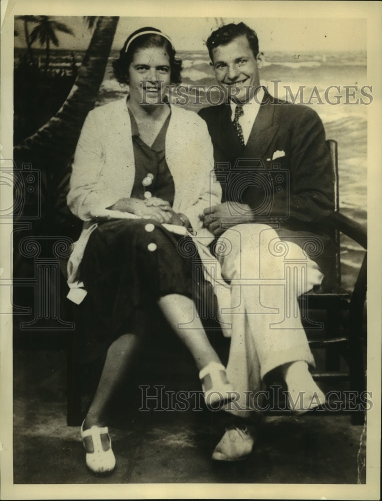 1935 Press Photo Ignatius Ferencsak and Bethlehem Steel Heiress Mrs.Emma Hall