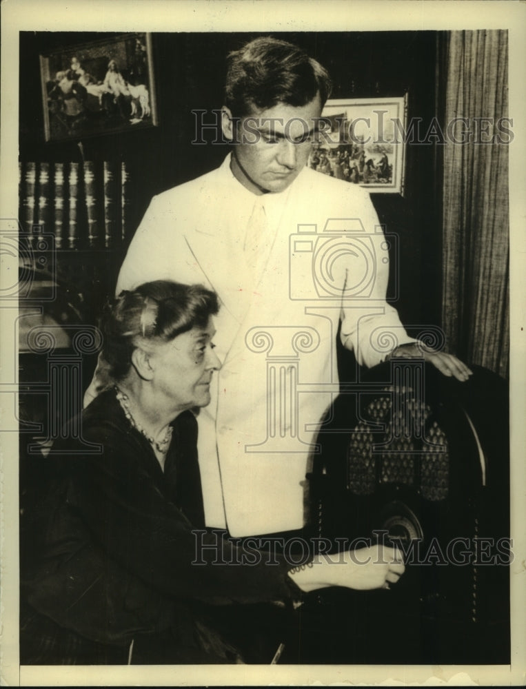 1935 Press Photo William T Frary adopted by Baroness Adelhard Blomberg- Historic Images