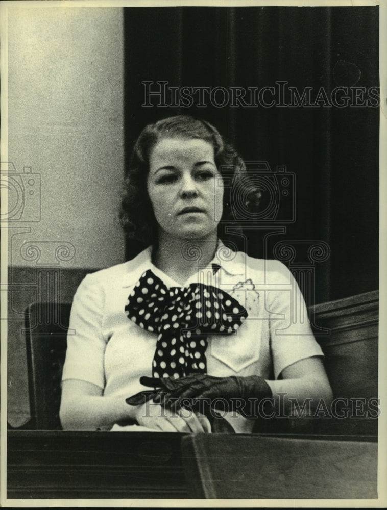 1934 Press Photo Gloria Marsh on witness stand at Hollywood Morals case