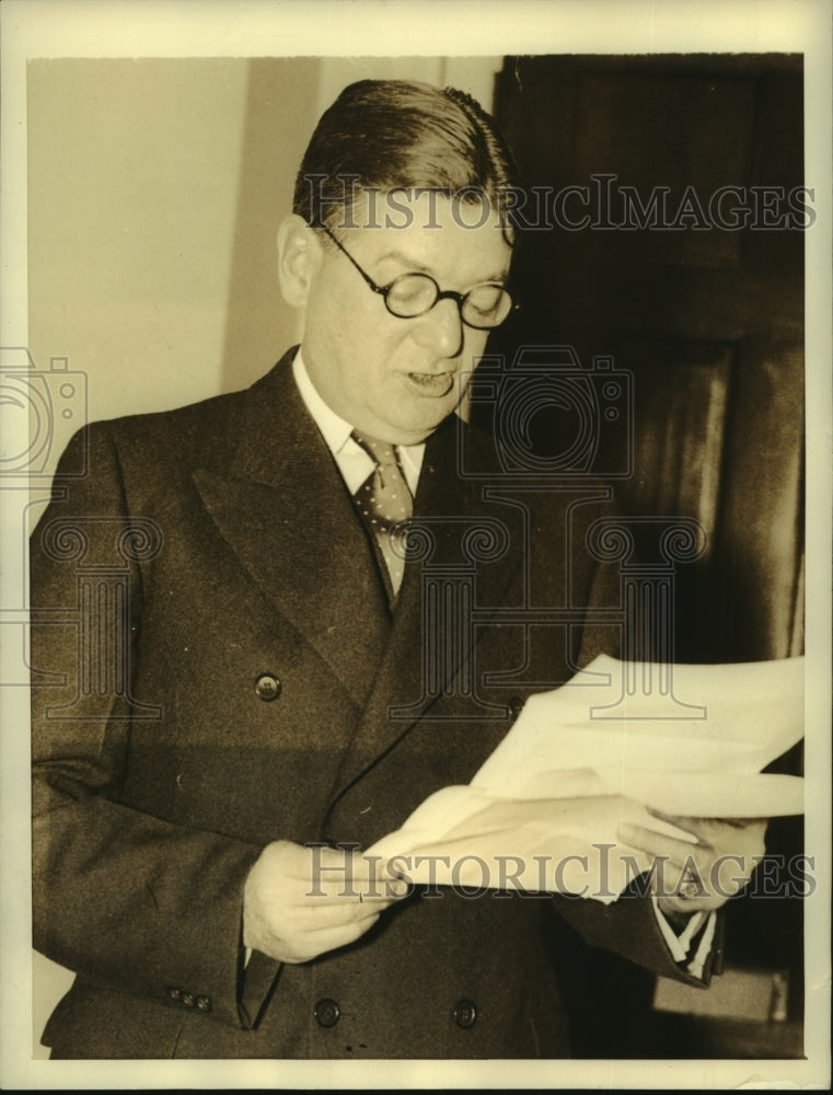 1934 Press Photo Thomas Kirby of Disable American Vets Appears Before House Comm