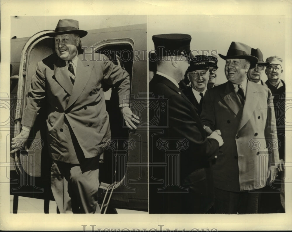 1942 Press Photo WM Jeffers of Union Pacific RR arrives in Omaha NB - sba25693