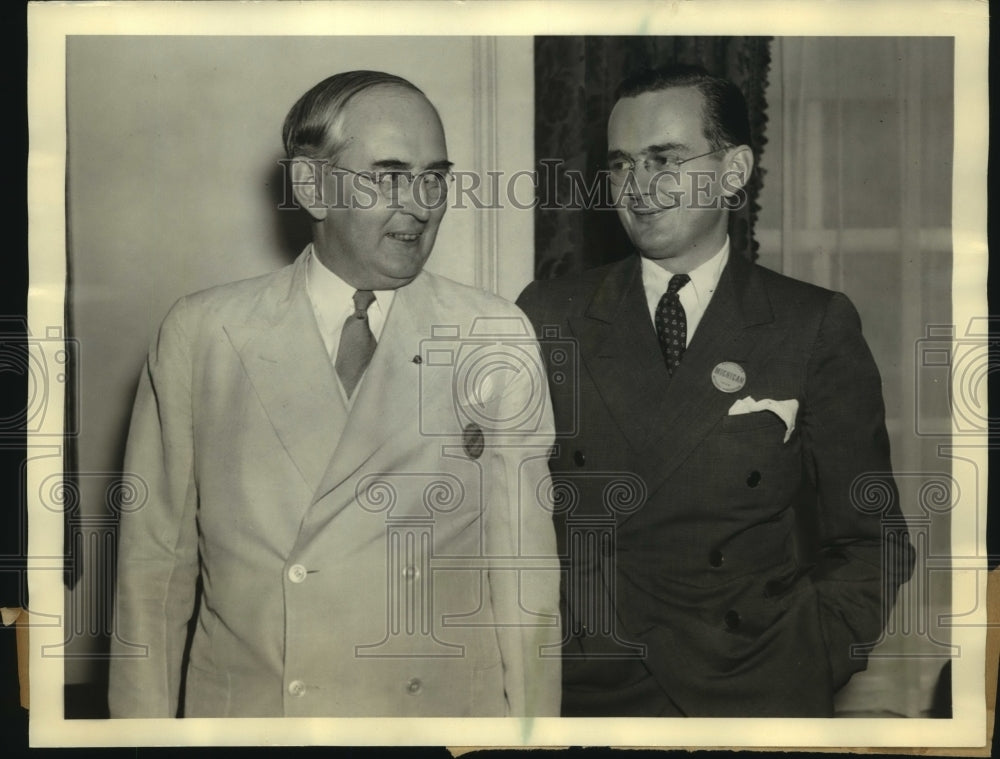 1936 Press Photo Sen Arthur Vandenberg of Michigan & son Arthur Jr - sba25735