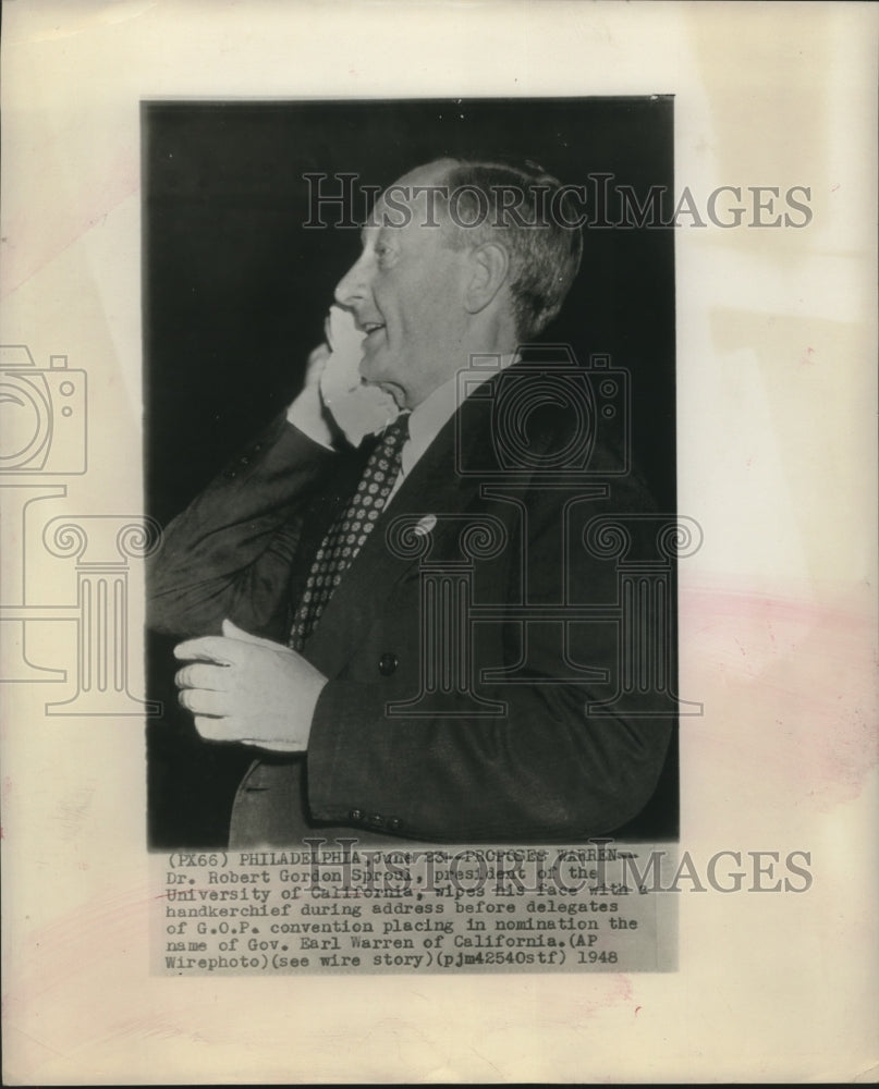 1948 Press Photo Dr Robert Gordon Sproul president of U of California