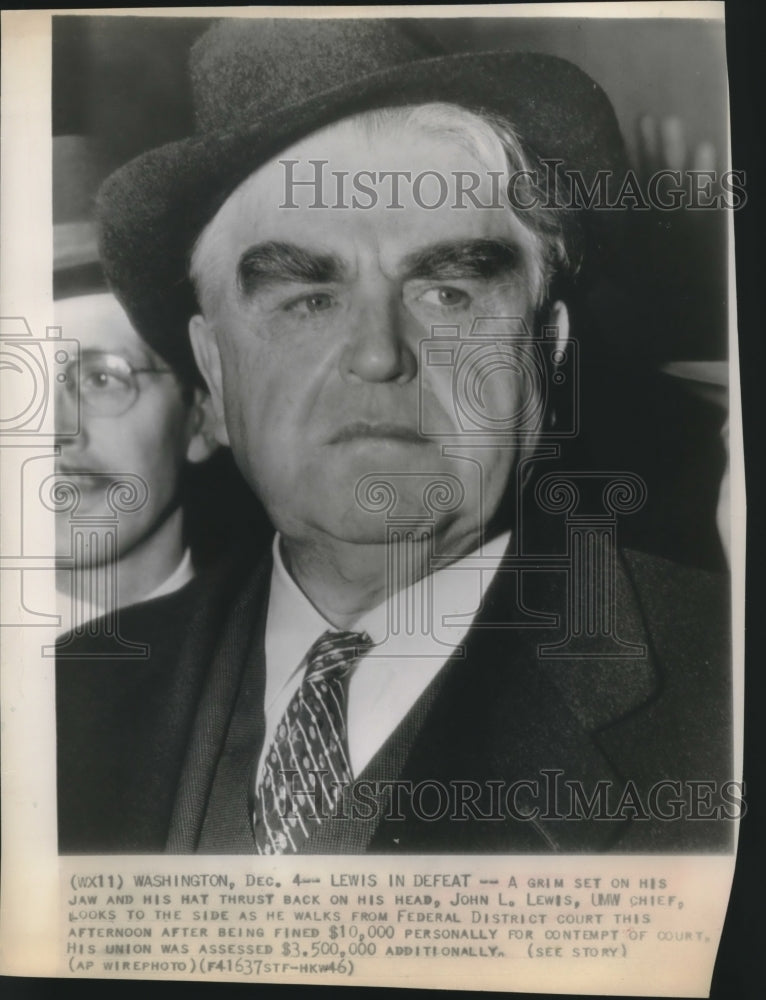 1946 Press Photo John Lewis of Mine Union bailed for contempt of court charges