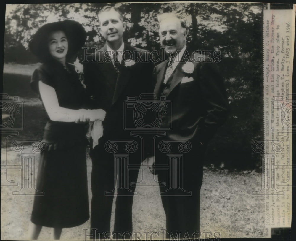 1946 Press Photo Capt Harry C Butcher marries Mary Margaret Ford - sba27049