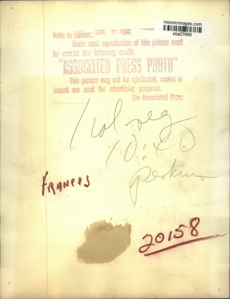 Press Photo Frances Perkins, Secretary of Labor - sba27669