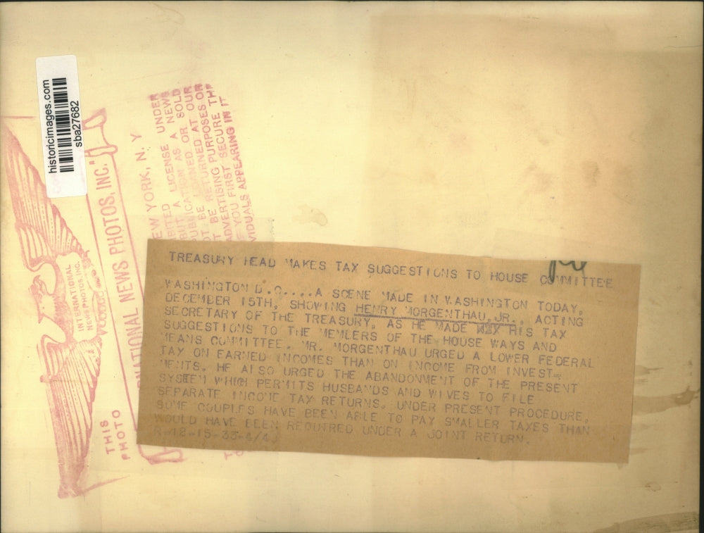 1933 Press Photo Acting Treasury Secretary Henry Morgenthau testifies