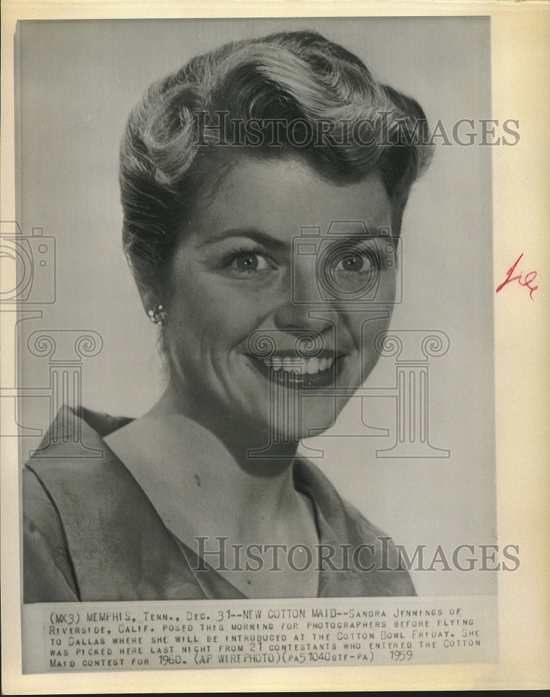 1959 Press Photo Sandra Jennings to be Cotton Bowl Maid for 1960 - sba27924