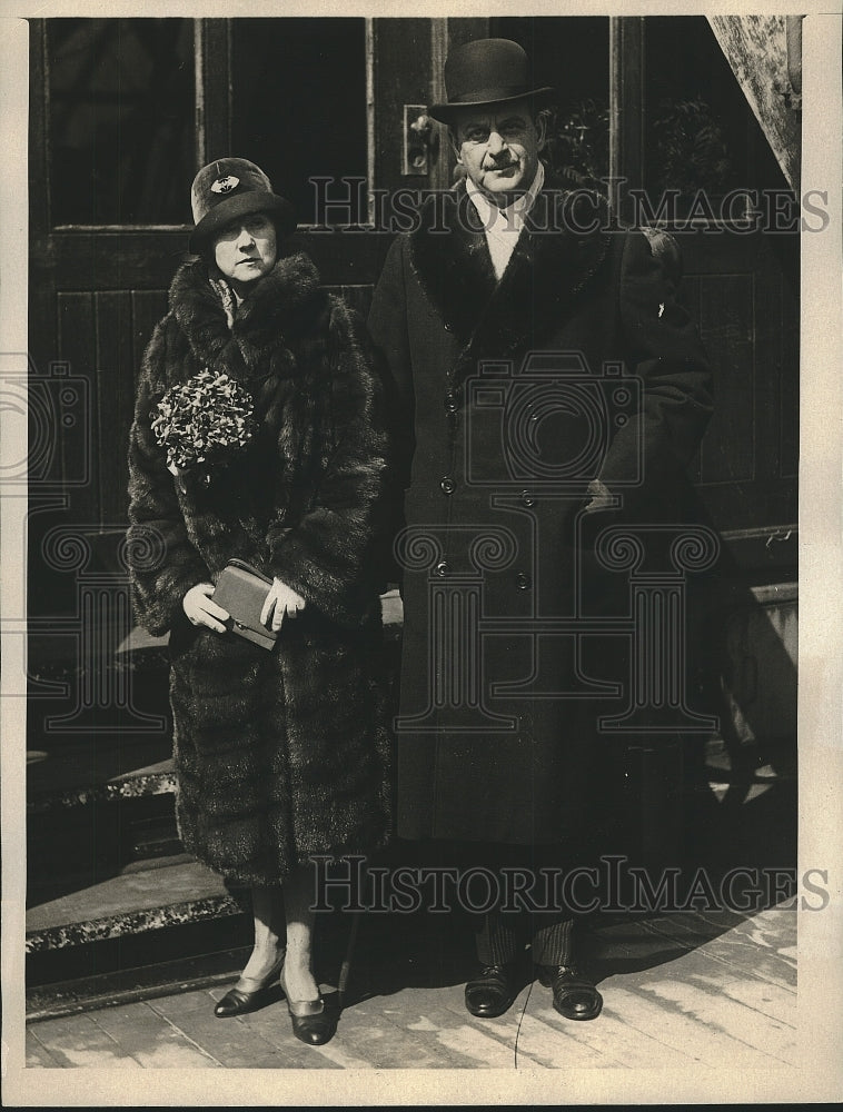 1926 Press Photo The Hon Ogden G Hammond & wife sail from NY to Spain