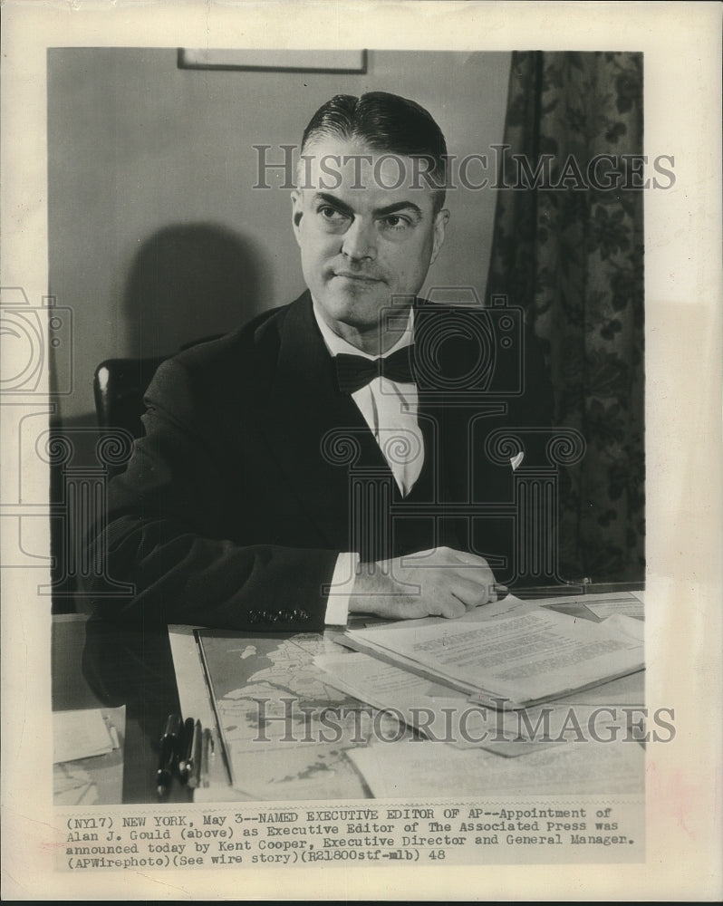 1948 Press Photo Alan J Gould named Executive Editor of Associated Press