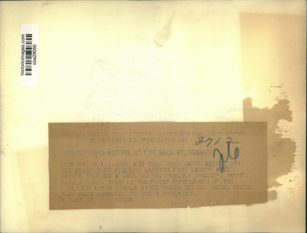 1934 Press Photo Mr & Mrs John Jacob Astor the former Ellen Tuck French