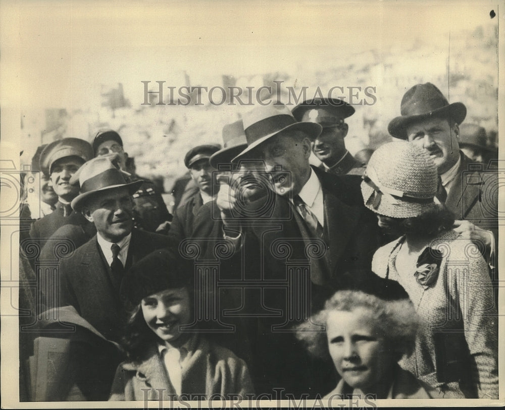 1930 Press Photo Utah Senator William H King & grandkids visits Athens Greece