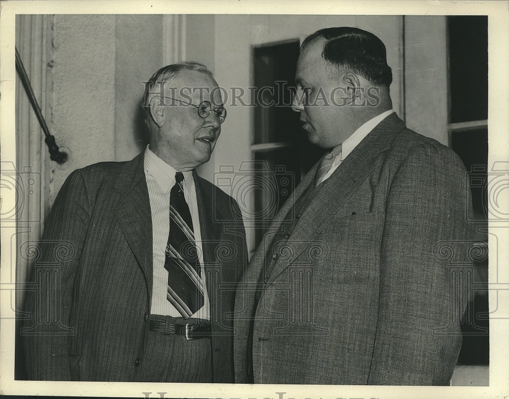 1940 Press Photo William Green and George Meany of the AFL visit President