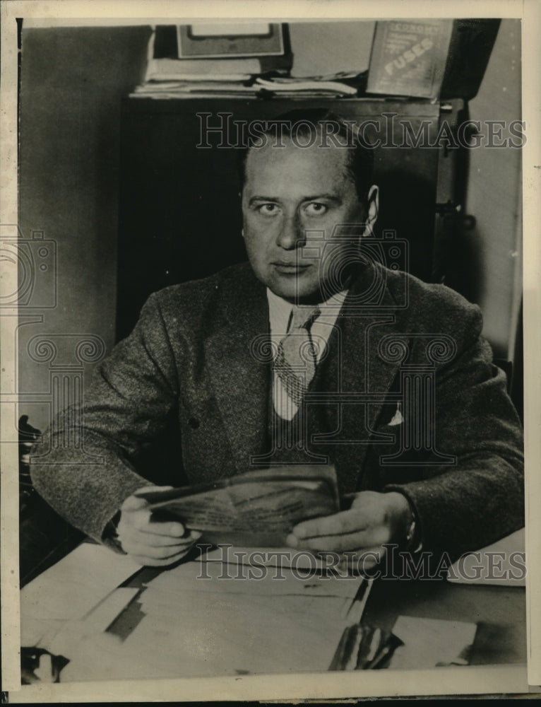 1945 Press Photo Leo Y Chertok, claims to be owner of option on oil in Ethiopia