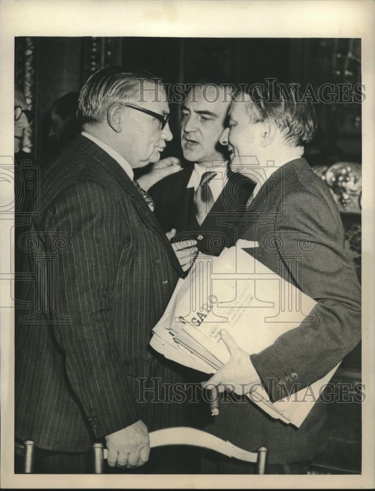 1948 Press Photo British foreign minister Ernest Bevin & France's George Bidault