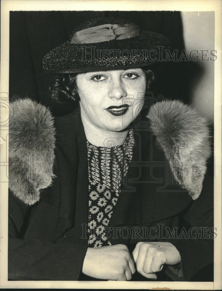 1936 Press Photo Photo of Mystery Woman in Wendell Case Reveals Janet Bielefeld