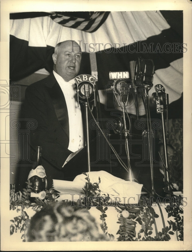 1938 Press Photo Postmaster Gen James Farley Addresses Leading Democrats