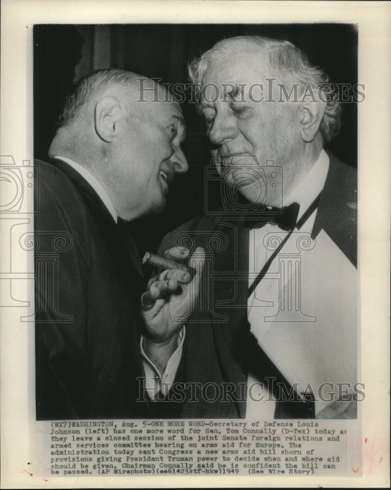 1949 Press Photo Secretary of Defense Louis Johnson & Sen Tom Connally D of TX
