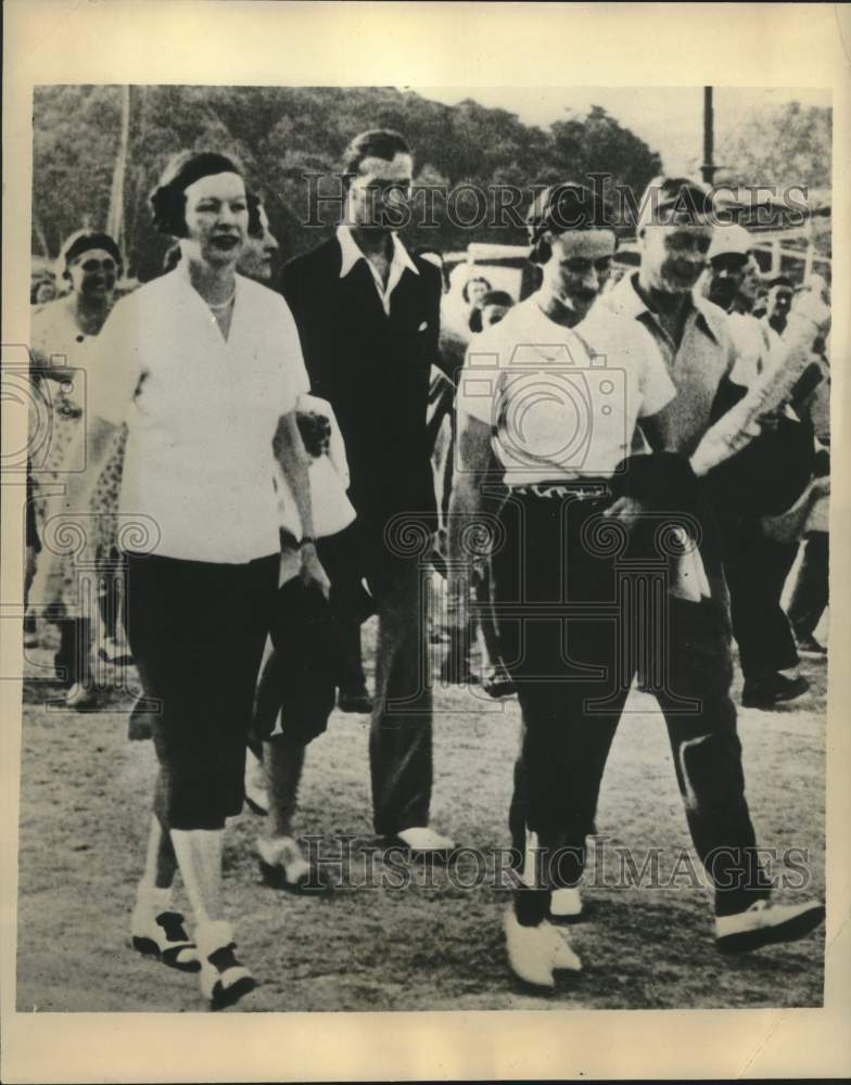 1936 Press Photo King Edward, Wallis Simpson with M/M Herman Rogers, Yugoslavia- Historic Images