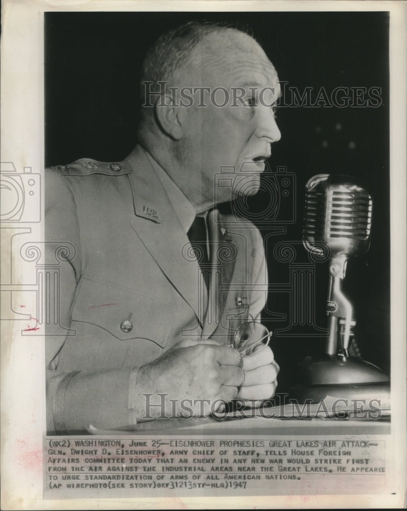 1947 Press Photo Gen Dwight Eisenhower testifies before Senate Committee