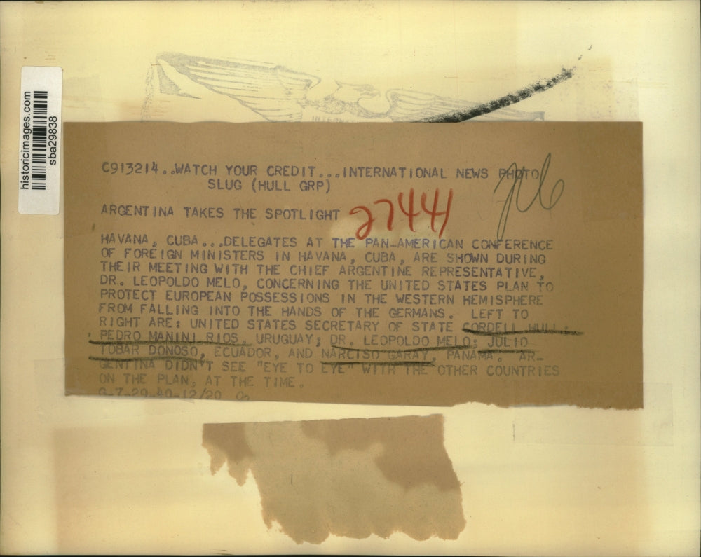 1940 Press Photo Delegates to the Pan American Conference meet in Havana Cuba