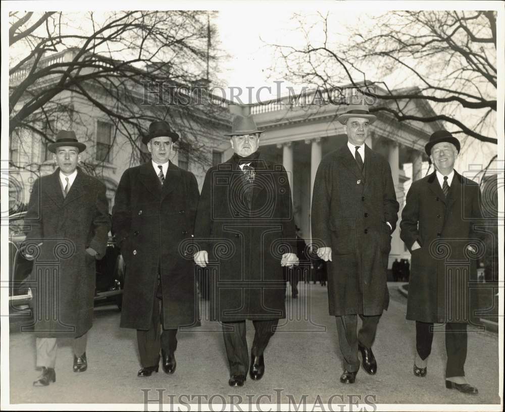 1936 Press Photo Industry, Labor and Finance Chiefs outside the White House- Historic Images