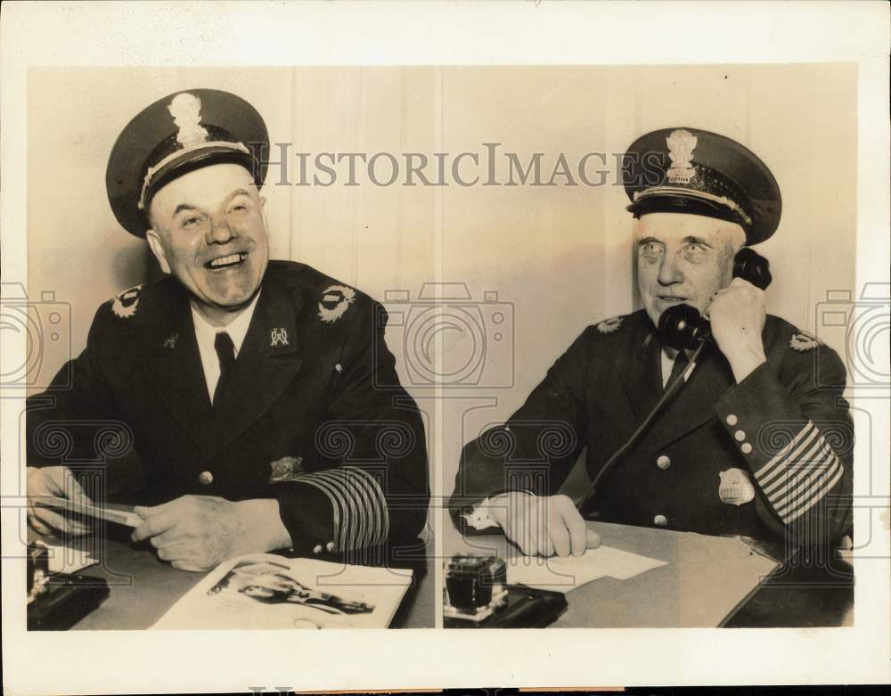 1935 Press Photo Lieutenant Ernest Seaman and Captain Lawrence Dalrymple