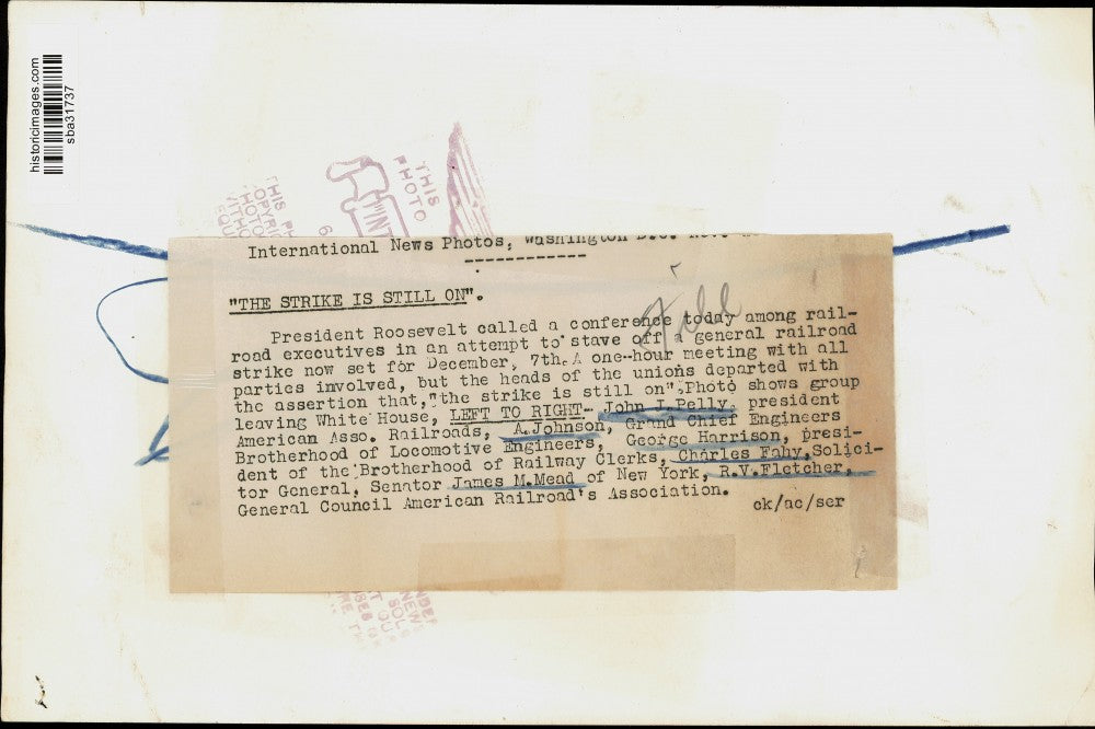 Press Photo Railroad Executives Meet at Conference held at the White House