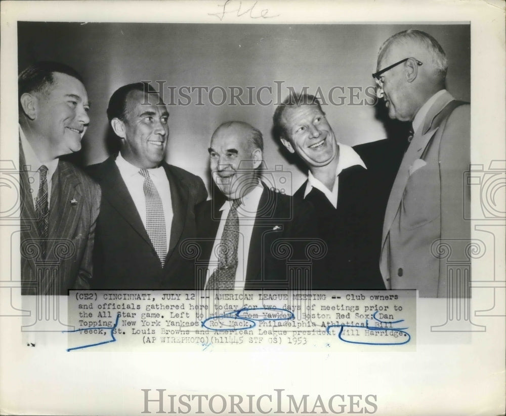 1953 Press Photo Meeting of the officials of American Baseball League- Historic Images