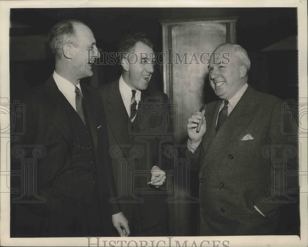 1944 Press Photo Ford Frick Pres.of Natl.League with Herb Pennock, Warren Giles- Historic Images