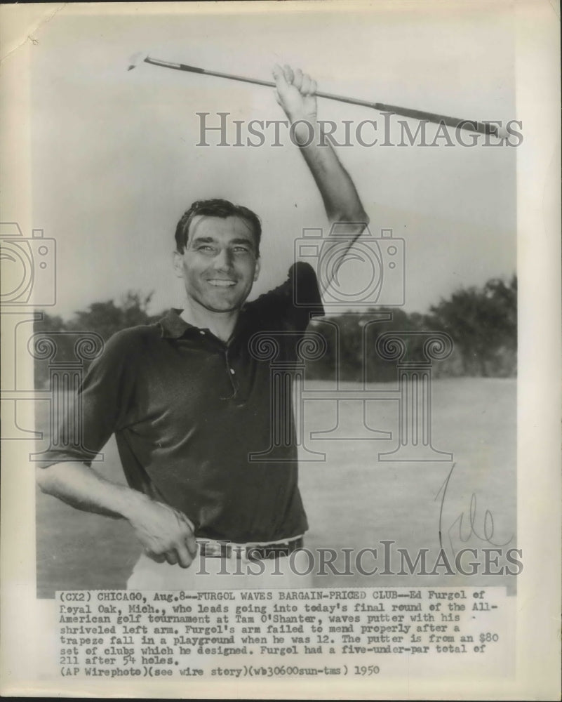 1950 Press Photo Ed Furgel in final ground of All American Golf Tournament- Historic Images