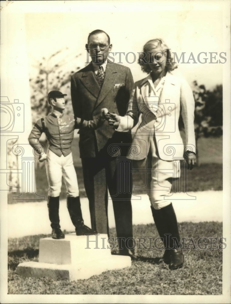 Undated Press Photo Damon RunyonHearst Sports Writer and his Wife in Miami Beach- Historic Images