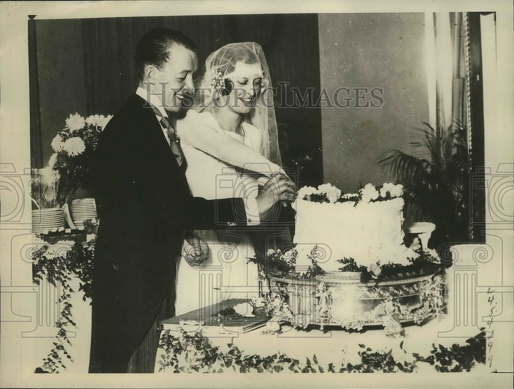 1928 Press Photo Jack Leach &amp; His Bride Darling Daughter of Mr. S. Darling- Historic Images