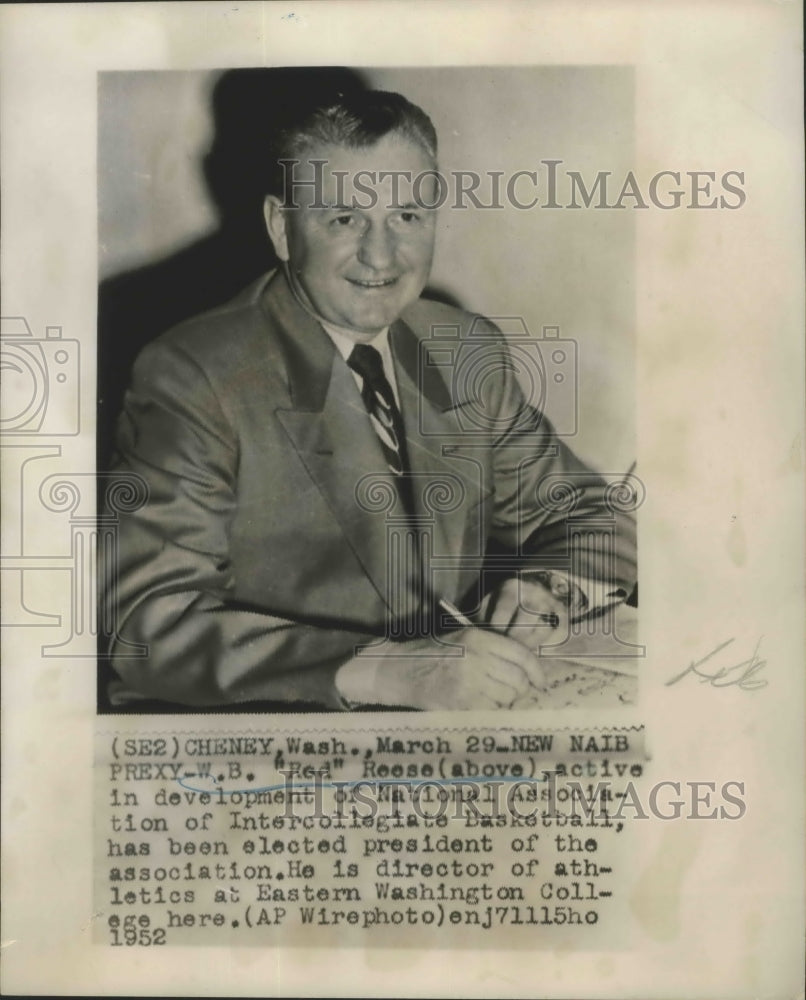 1952 Press Photo W.B. Reese Elected President of the National Assoc Basketball- Historic Images