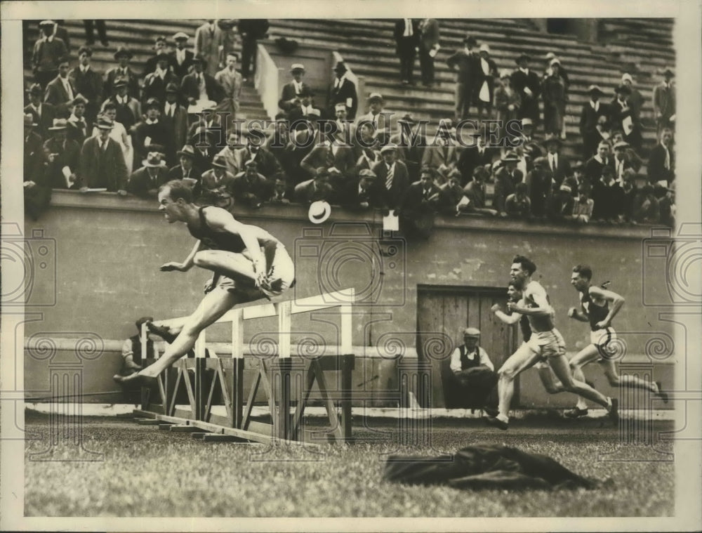 1928 Press Photo John S Collier Won the 110-Meter Hurdle Heat Here - sbs01782- Historic Images