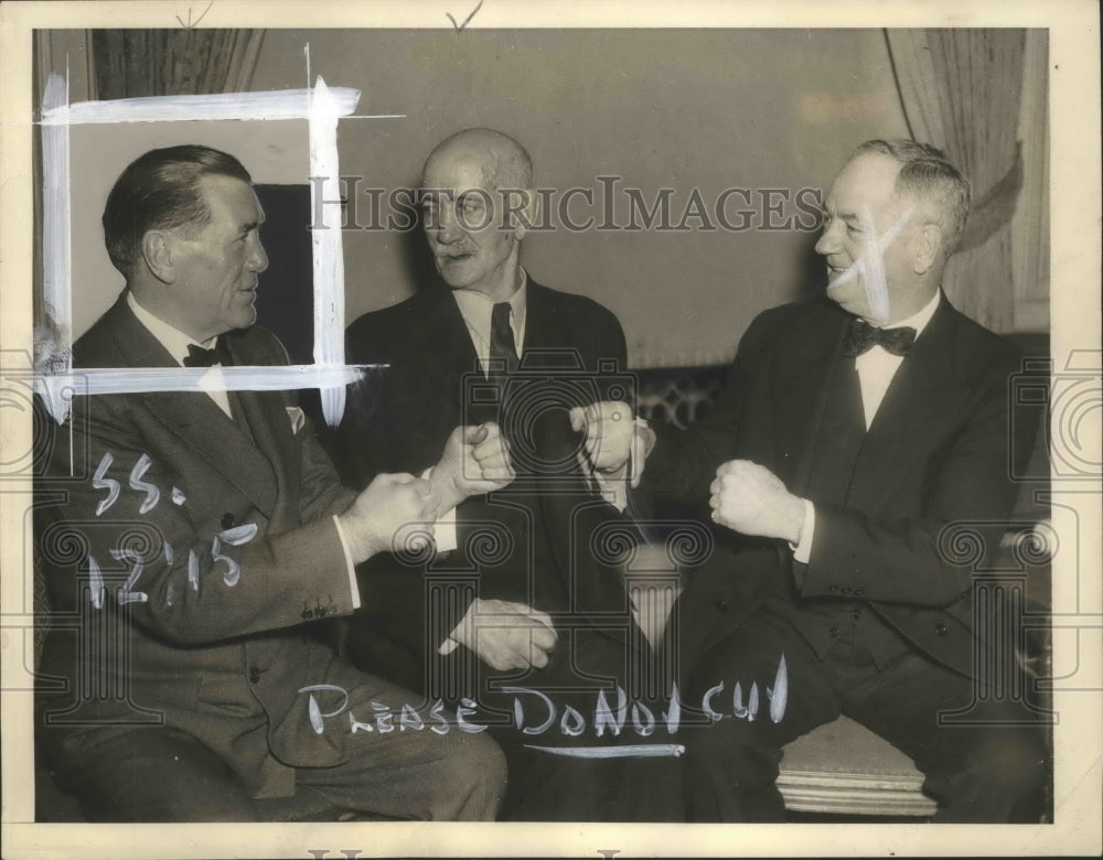 1937 Press Photo Ex & Extant Boxers at Annual Dinner of Veterans Boxer Assoc- Historic Images