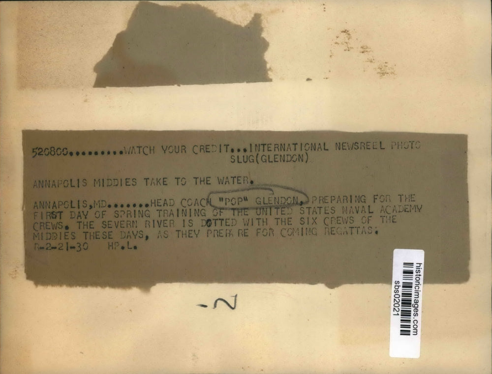 1930 Press Photo Head Coach Pop Glendon Prepares for 1st Day of Spring Training