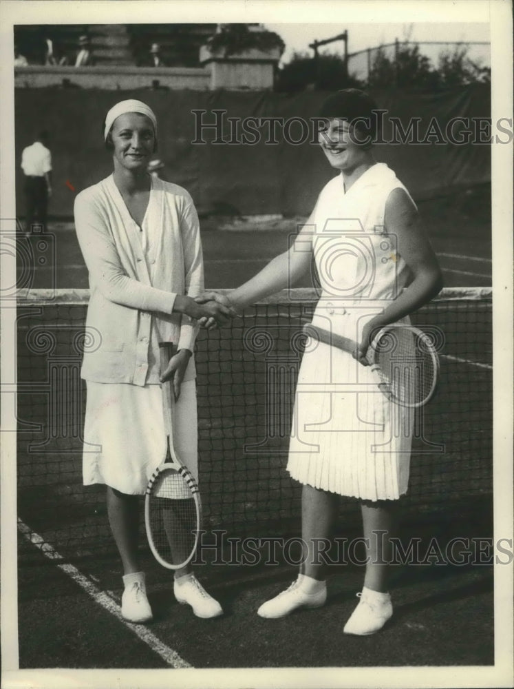 1930 Press Photo Louis McFarland and Betty Nuthall in Women Natl. Tennis Match- Historic Images