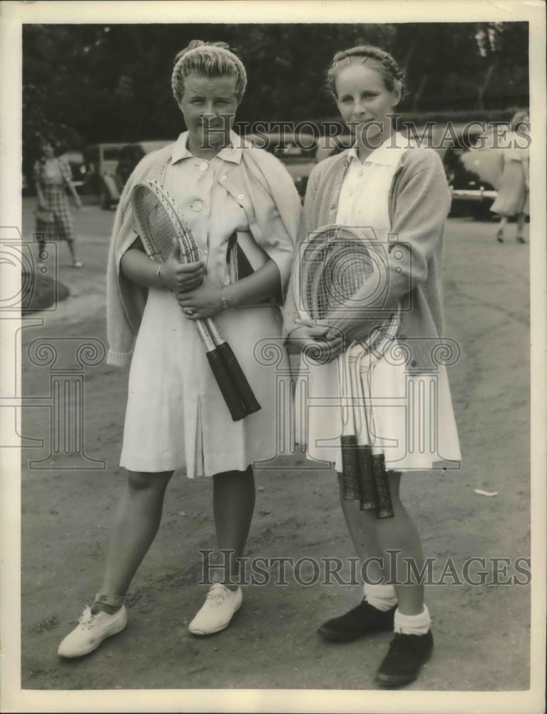 1939 Press Photo Dorothy May Bundy and Helen Bernard in Seabright Tourney- Historic Images