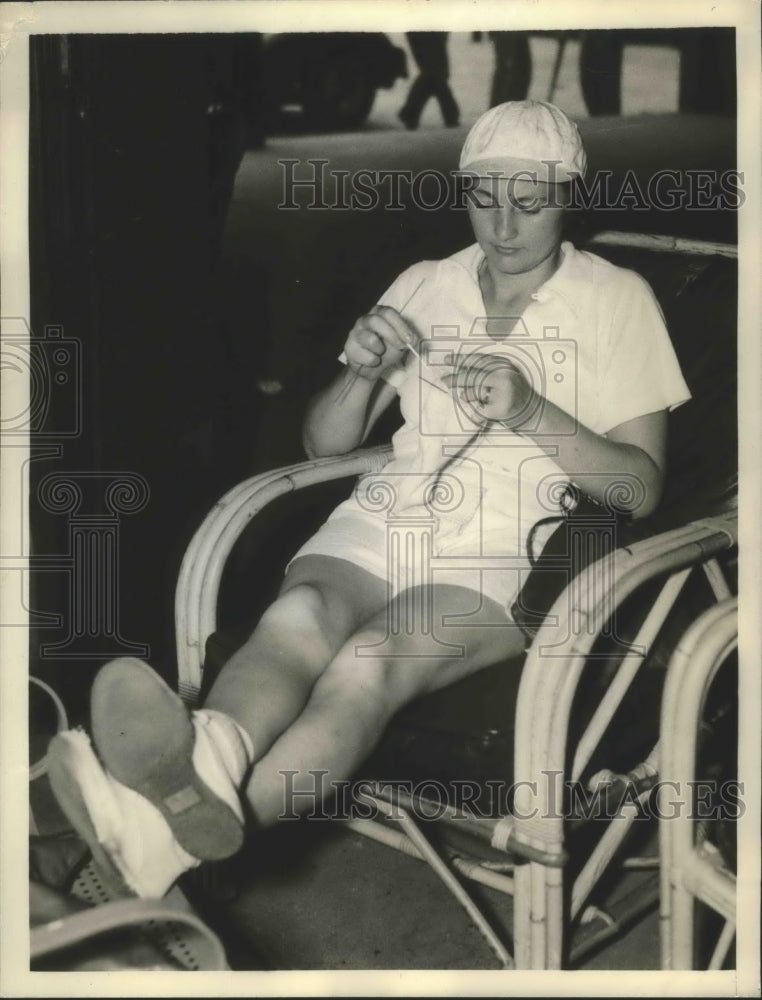 1933 Press Photo Mme.Sylvia Henrotin of France at Annual Seabright Tennis Match- Historic Images