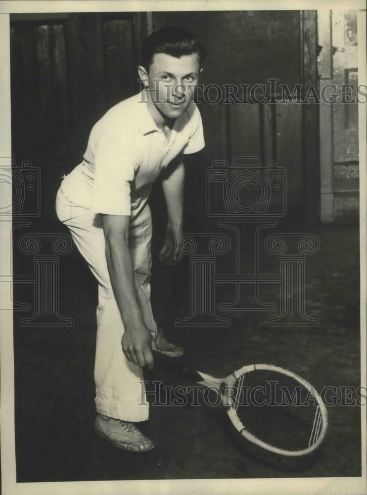 1930 Press Photo William Jacobs Crowned New National Junior Indoor Tennis Champ- Historic Images